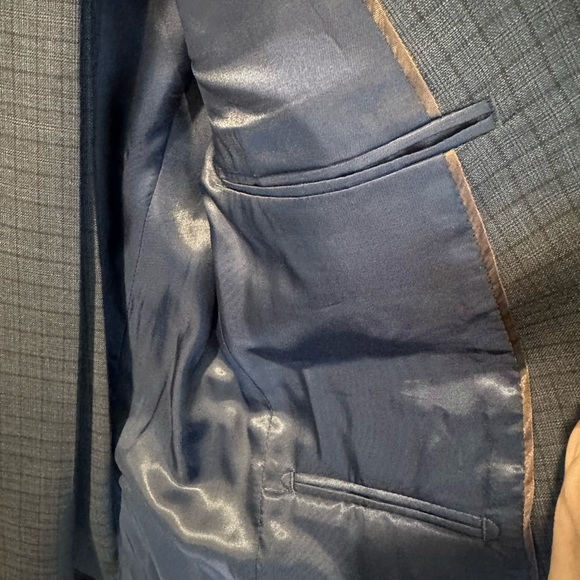 NWT Michael Kors Navy Blue Plaid Suit Youth 12 - Picture 2 of 9